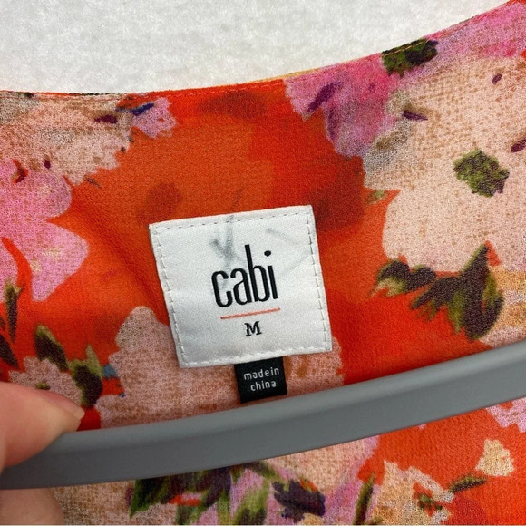 Cabi #5352 Lush Floral Cold Shoulder Blouse M - Picture 9 of 11